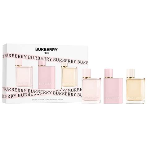 burberry mini her perfume trio set|burberry body tender gift set.